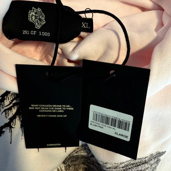 Darc Sport Life From Death Pierce Hoodie, Blush Pink, XL - Picture 3 of 4